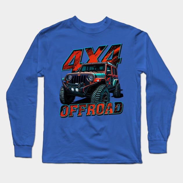 4x4 Jeep Offroad Long Sleeve T-Shirt by Polos